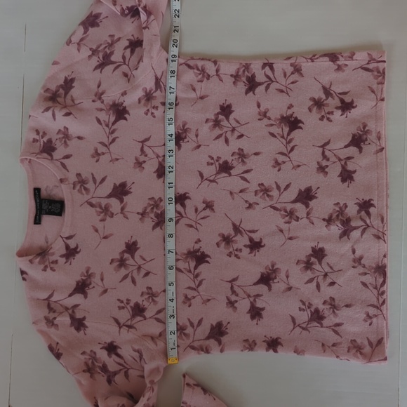 Sarah Spencer Lambswool Angora Rabbit Hair Floral Sweater MEDIUM Pink - Picture 7 of 9